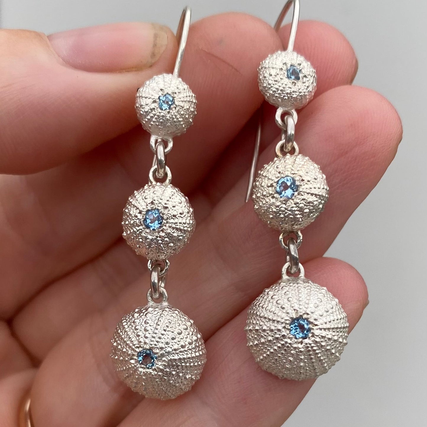 Sea Urchin Trio Drop Earrings