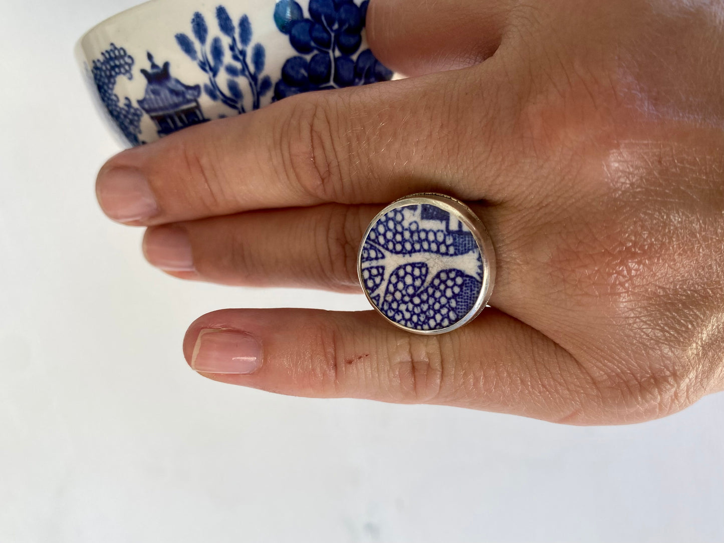 Willow pattern Ceramic tree ring
