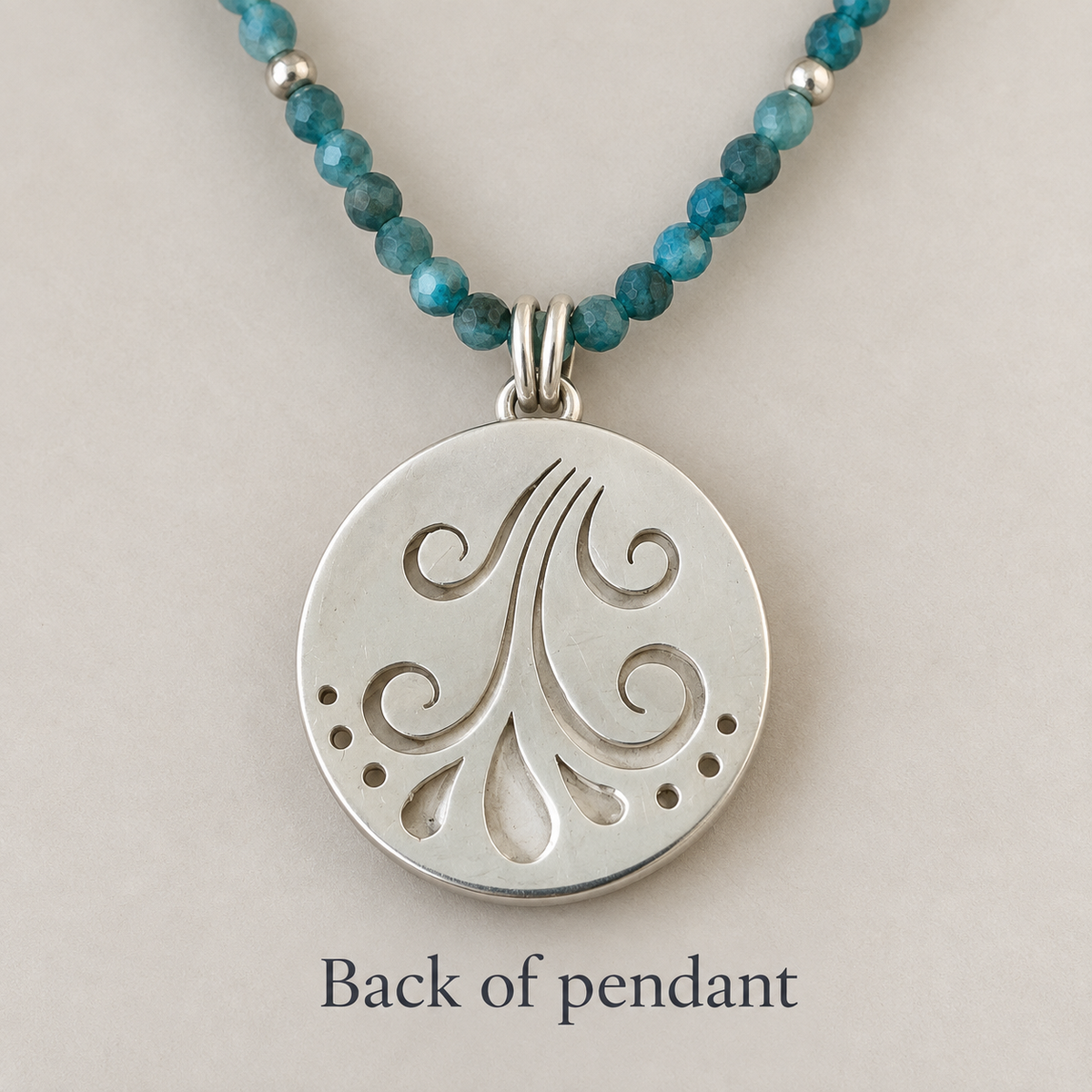 Once a plate - green floral pendant