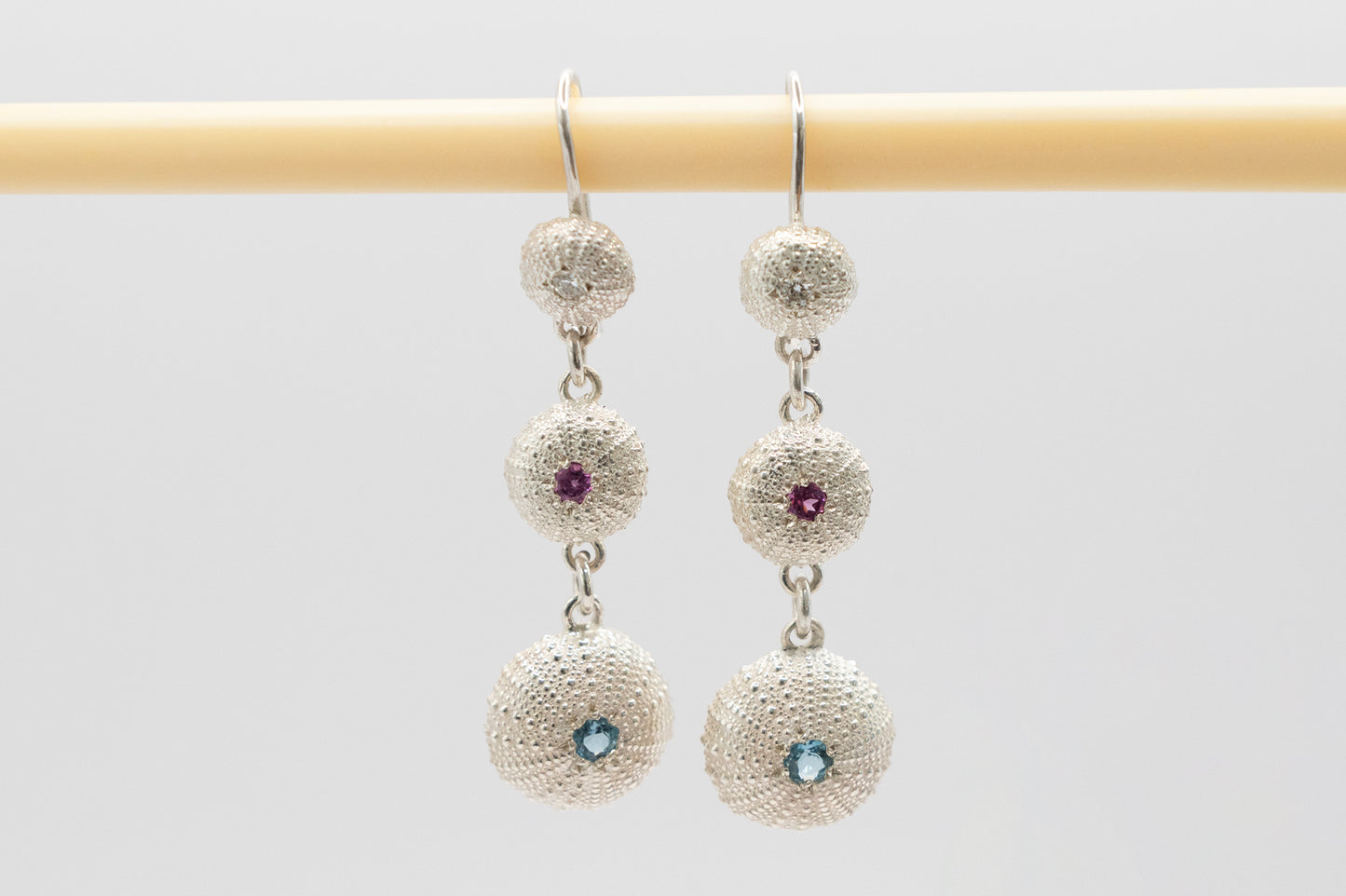 Sea Urchin Trio Drop Earrings