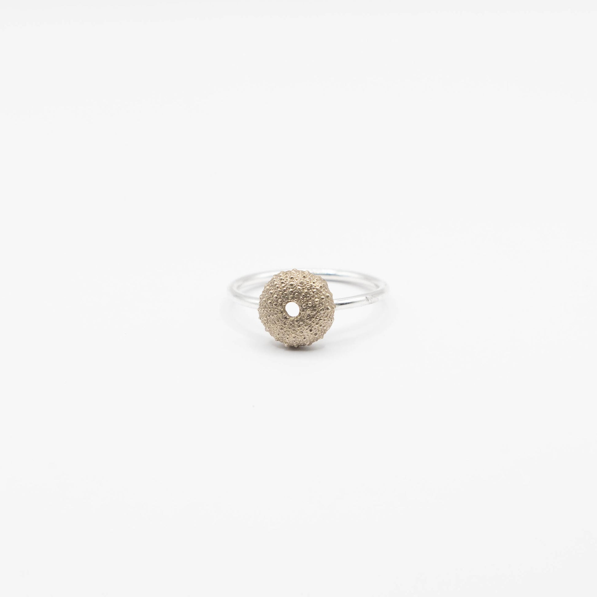 brass and silver ring, sea urchin