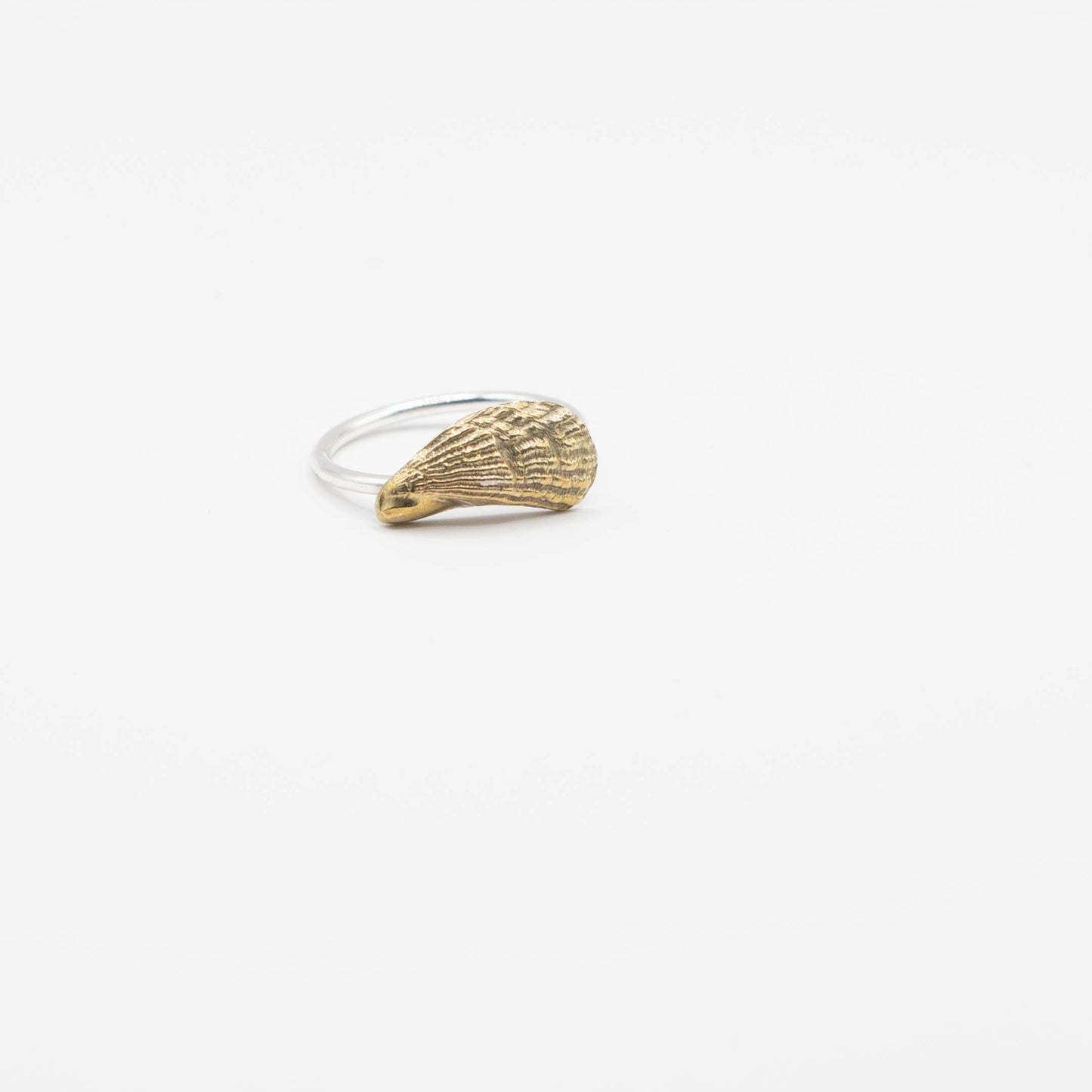 Brass Black Mussel Shell Ring
