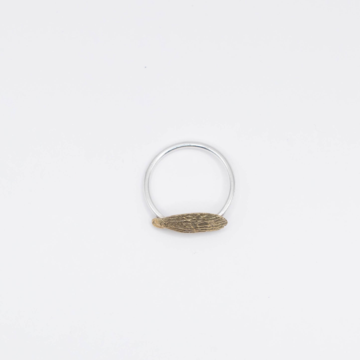 Brass Black Mussel Shell Ring