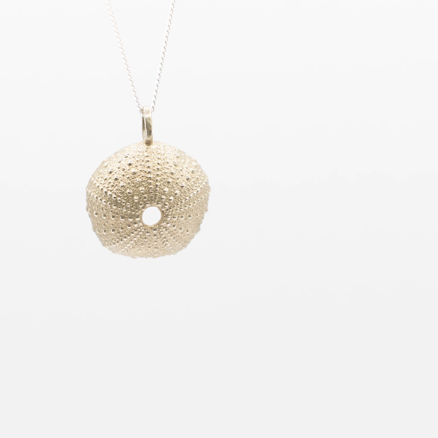 Large Silver or Brass Sea Urchin Pendant