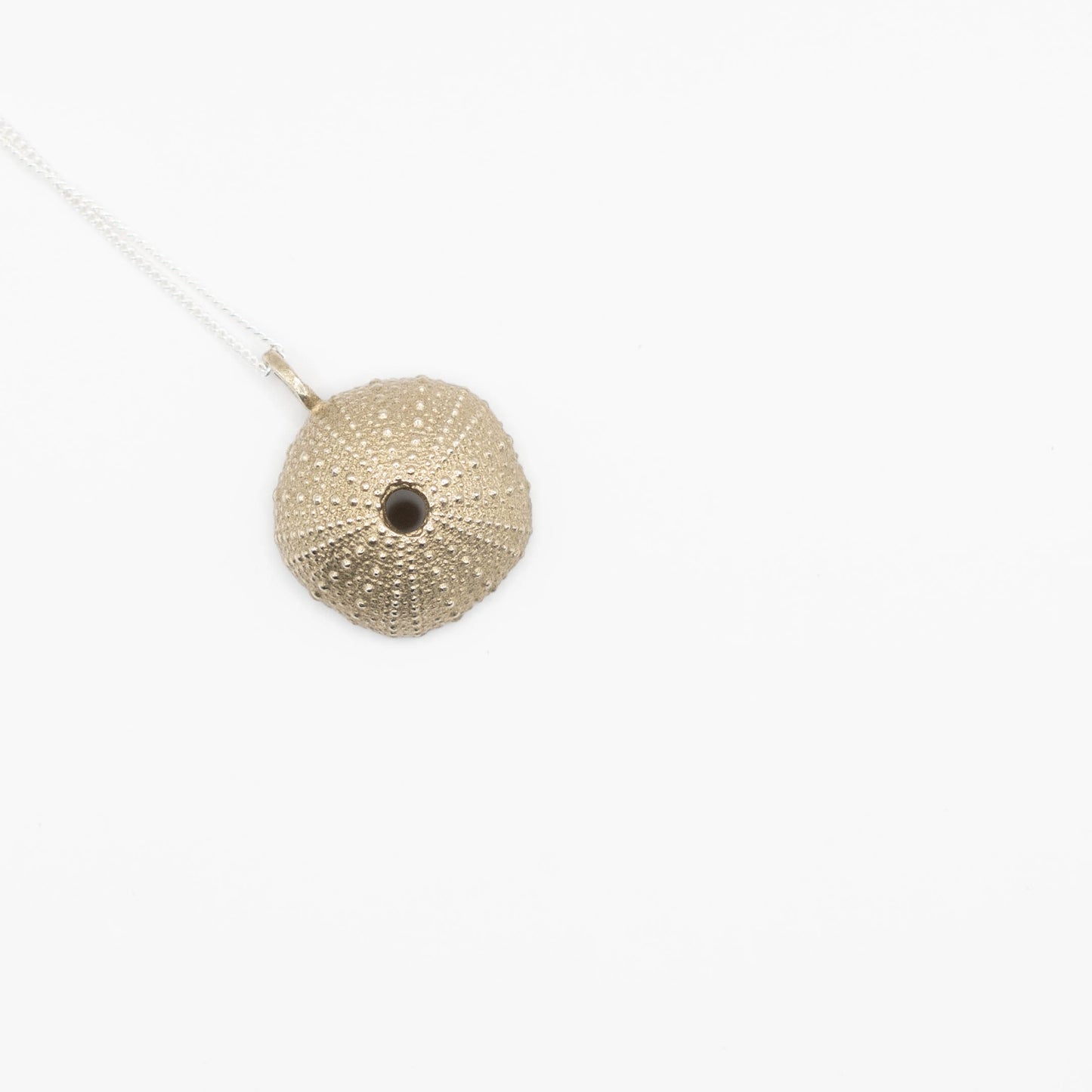 Large Silver or Brass Sea Urchin Pendant