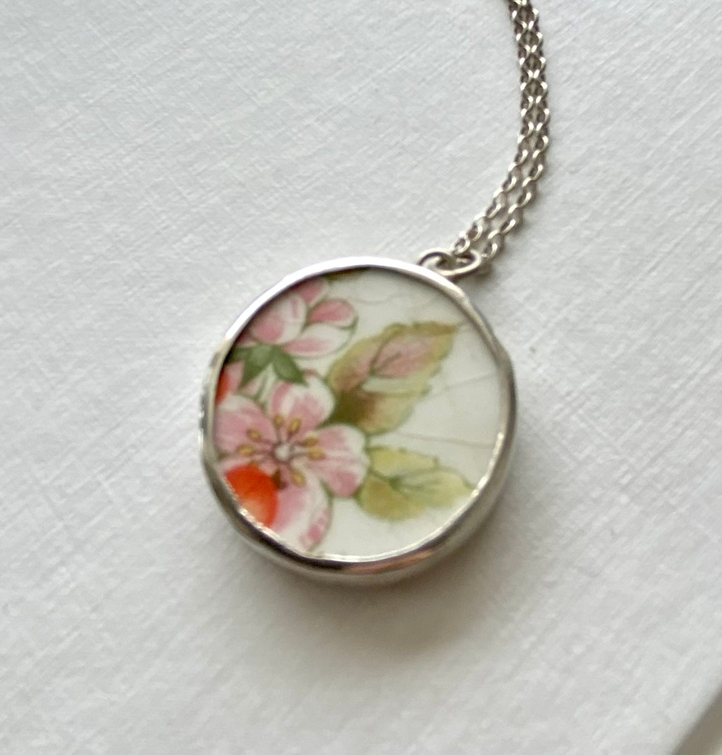 Large round Flower ceramic pendant