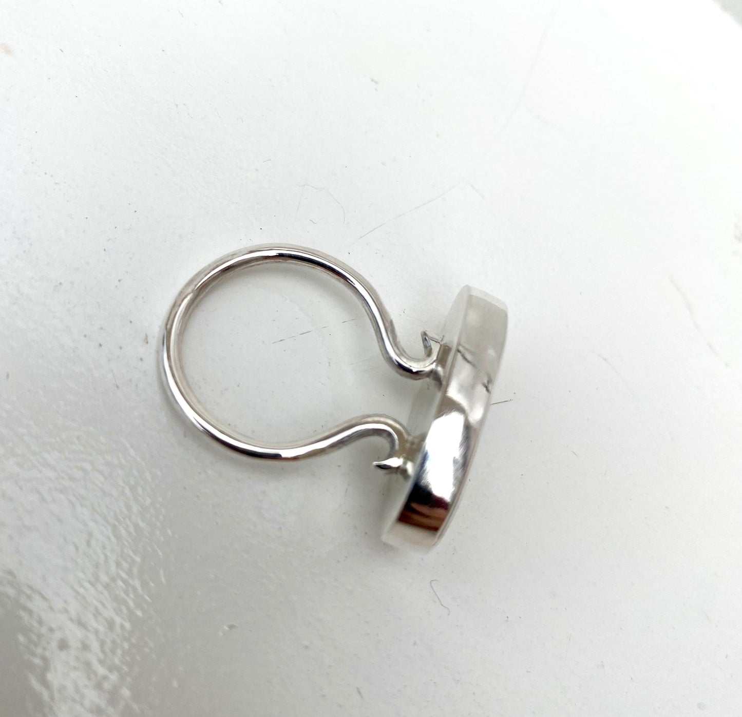 Raised Ceramic and silver ring