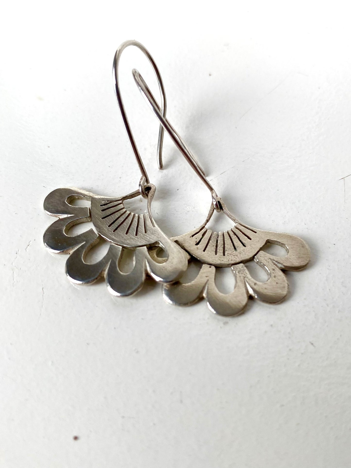Lotus-Inspired Earrings in sterlin silver or brass