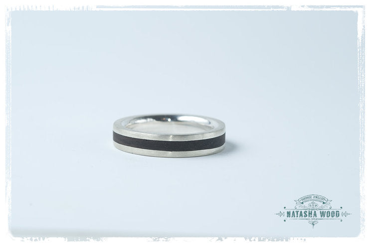 Close-up of the ring's band illustrating the fine craftsmanship and smooth finish.