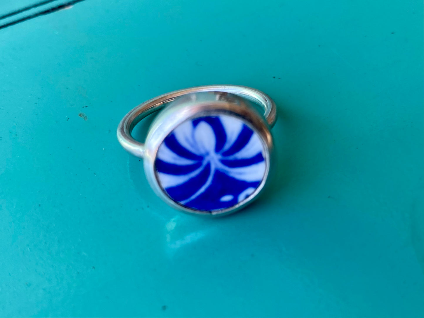 Blue & White ceramic ring