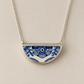 Once a plate- willow pattern half round pendant