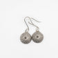 Sea Urchin Hook Earrings - elevated flat lay sterling silver oxidised finish
