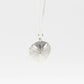 Small Pansy Shell Pendant - centred vertical view, solid sterling silver on sterling chain