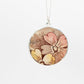 Broken china plate pendant - side profile view - sterling silver bezel depth and bail detail, floral ceramic fragment
