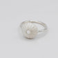 Medium Silver Sea Urchin Ring - top-down view showing urchin dome texture and round wire band, sterling silver