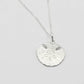 Small Pansy Shell Pendant - front face detail, solid sterling silver with curb chain