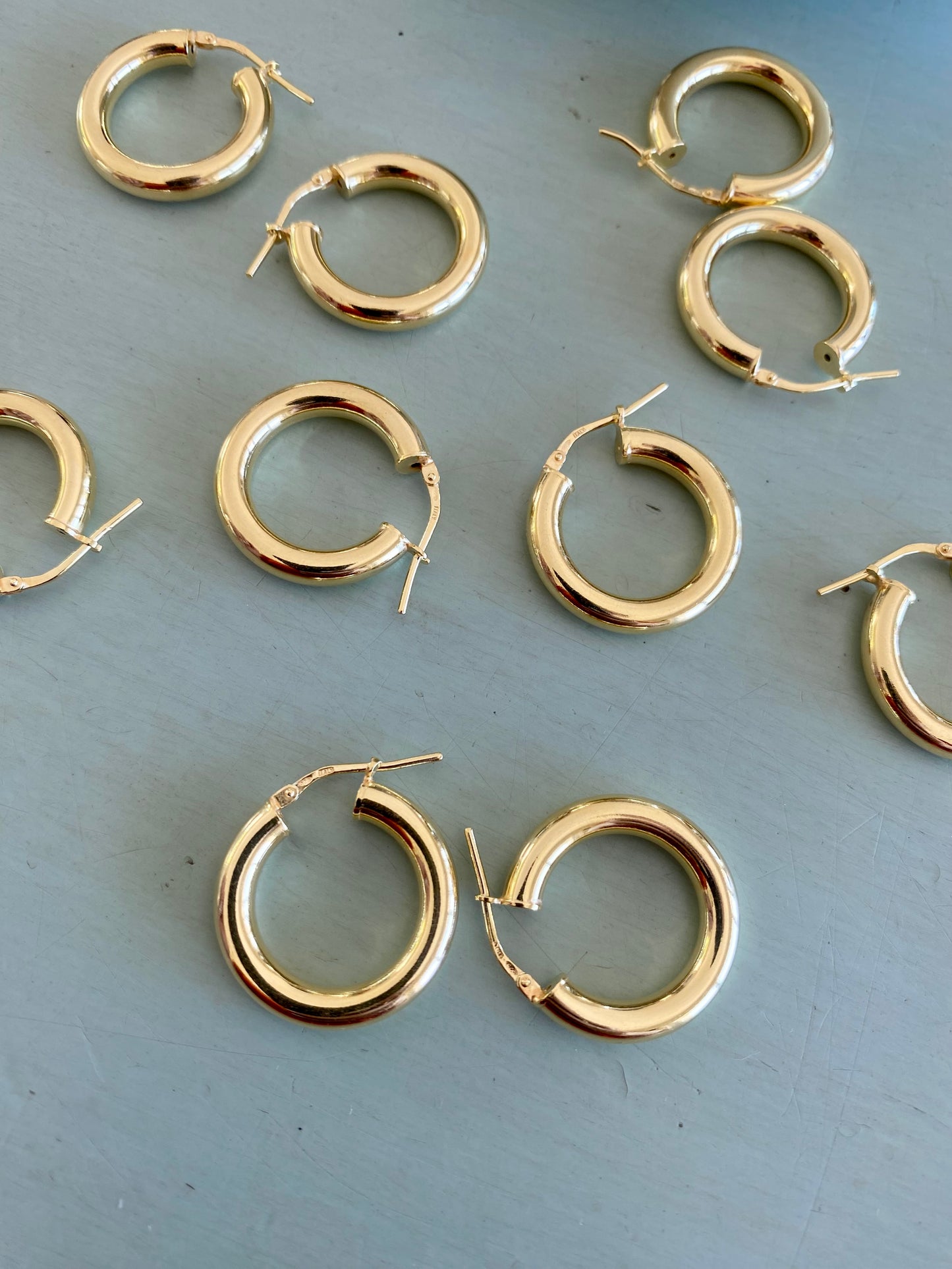 Gold plated sterling silver Hoops