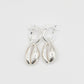 Cowry Shell Hoop Earrings - pair front view sterling silver finish