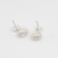 Sea Urchin Stud Earrings - angled view sterling silver, intricate spine texture detail