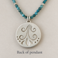 Once a plate - green floral pendant