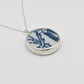 Willow Love Story Pendant - reverse side showing polished sterling silver back with trace chain bail