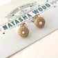 Sea Urchin Stud Earrings - brass variant displayed on Natasha Wood Jewellery branded card