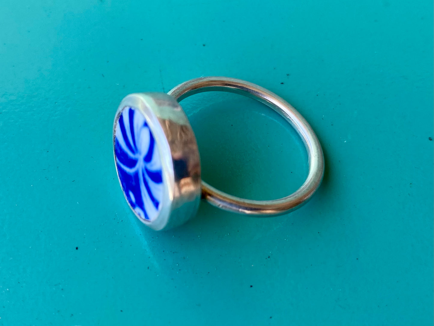 Blue & White ceramic ring