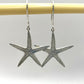 Starfish Earrings - sterling silver front view showing intricate surface texture and drop hook