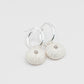 Sterling Silver Sea Urchin Charm Earrings - close up showing bumpy organic texture on hoop fitting