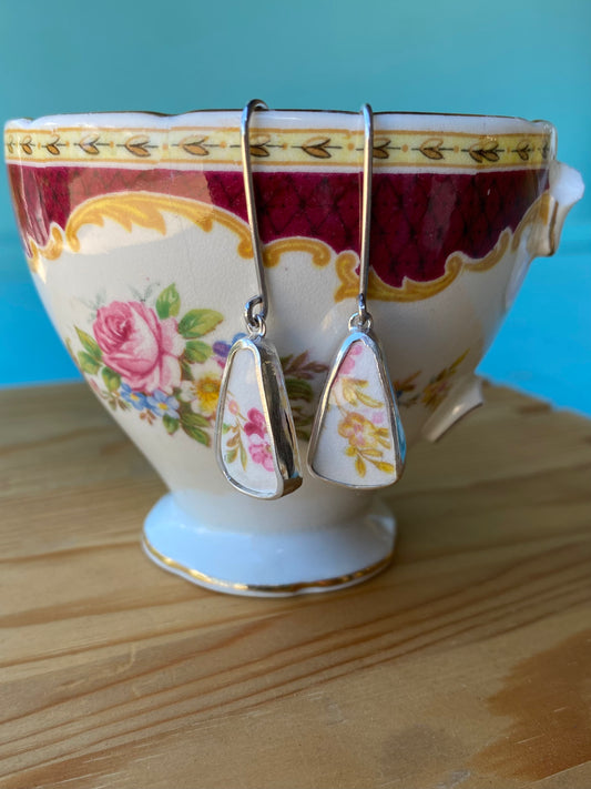 Broken china Tea cup earrings