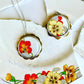 Yellow nasturtium flower ceramic pendant