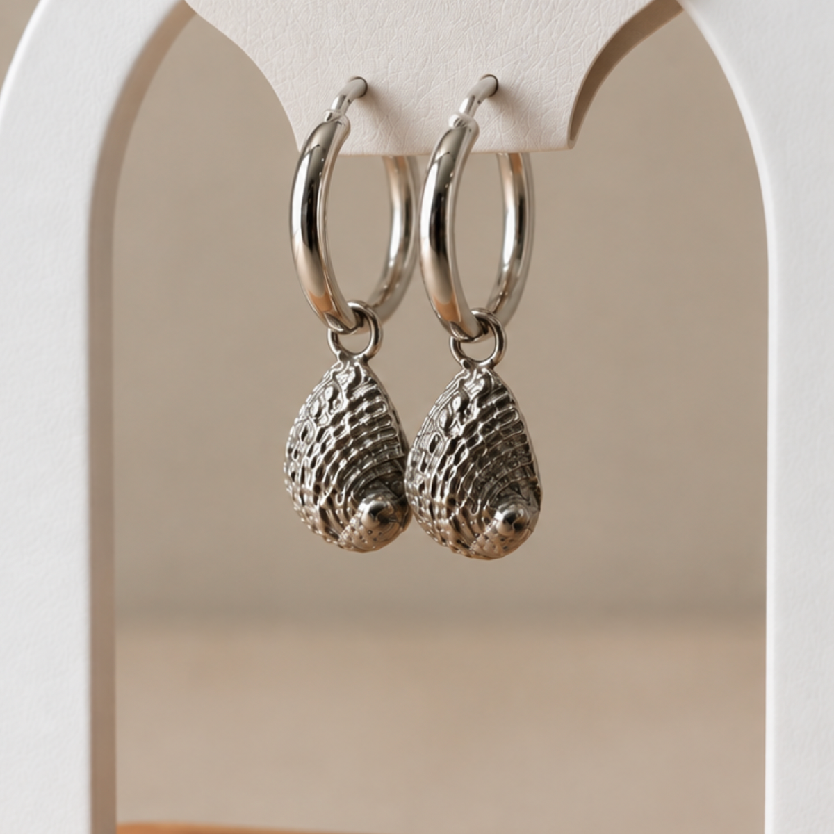 Baby Abalone Shell hoops