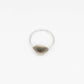side view scallop shell ring, brass and silver combination