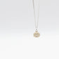 Small Sea Urchin Necklace - natural sea urchin pendant with full sterling silver chain on white background