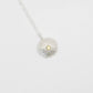 Large Silver Sea Urchin Pendant with Blue Topaz gemstone on satellite chain - close angle detail
