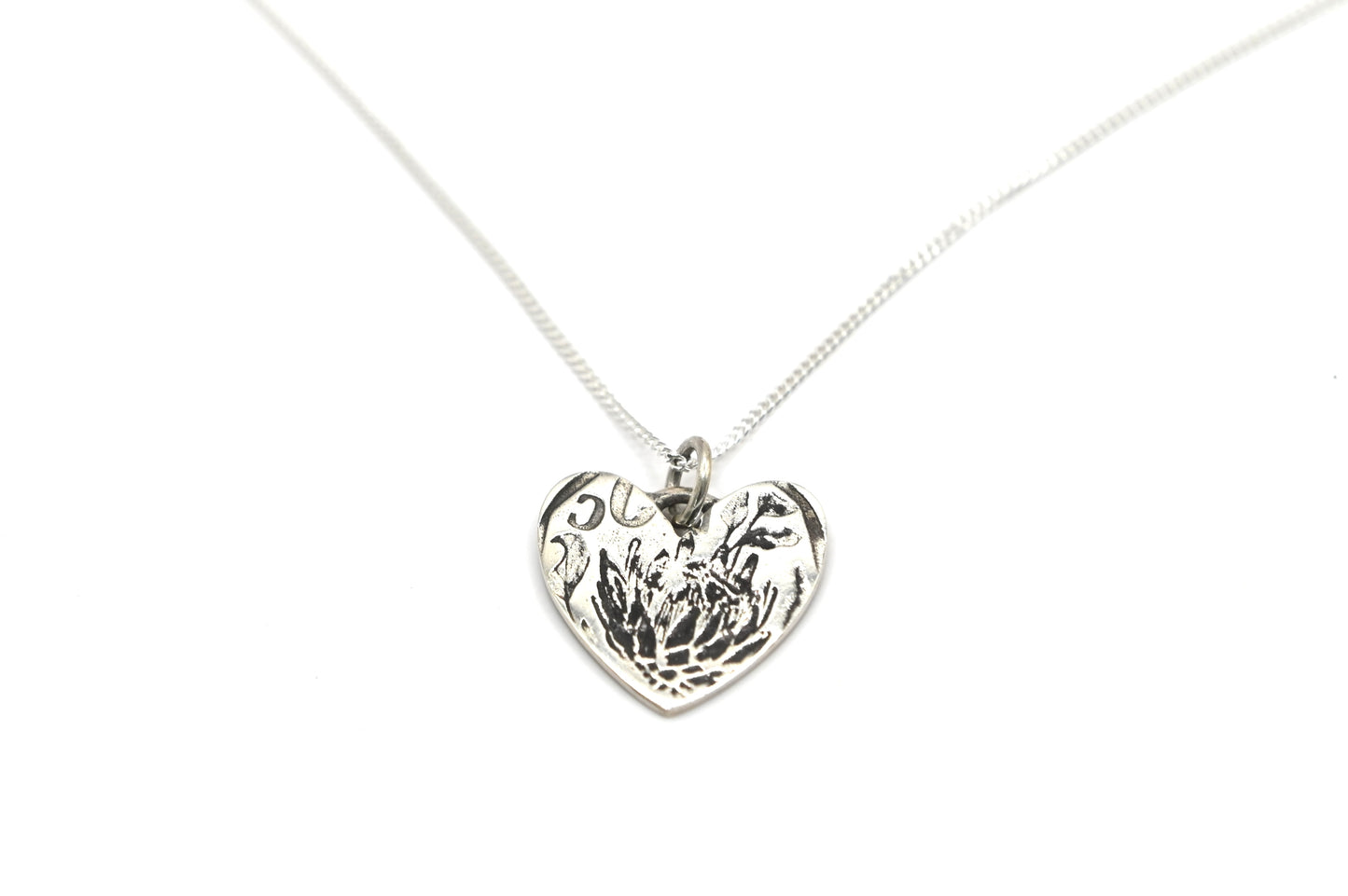 Protea heart pendant