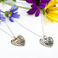 Protea Heart Pendant - brass and sterling silver variants with wildflowers - Natasha Wood Jewellery