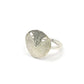 Pansy Shell Ring Sterling Silver - elevated front view showing natural shell ridges cast in 925 sterling silver