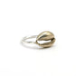 Cowrie Shell Ring - side angle brass shell with sterling silver band by Natasha Wood Jewellery