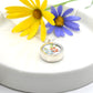 Broken China Double Sided Pendant - reverse face hand-painted floral antique ceramic sterling silver bezel