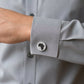 Africa Silhouette Wooden Cufflinks - African blackwood variant displayed on mans shirt cuff