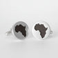 Africa Silhouette Wooden Cufflinks - african black wood variant with white background