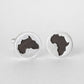 Africa Silhouette Wooden Cufflinks - African blackwood variant displayed on white surface, side angle