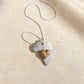 Africa Silhouette Pendant - front view sterling silver with hand-carved olive wood heart charm