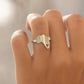 African Continent Silhouette Ring - all silver variant in branded Natasha Wood Jewellery gift box