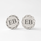 Personalised Sterling Silver Cufflinks - gift box presentation with engraved initials EB