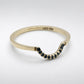Custom 14ct gold curved wedding band with black diamond pavé setting - Natasha Wood Jewellery