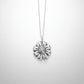 Daisy Flower Pendant - oxidized silver finish close-up, handcrafted sterling silver