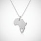Heart Cape Town Africa Pendant - front view sterling silver with heart cut-out 
