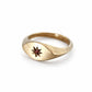 Ladies Brass Signet Ring - Star-Set Garnet - Oval Face Hero Shot